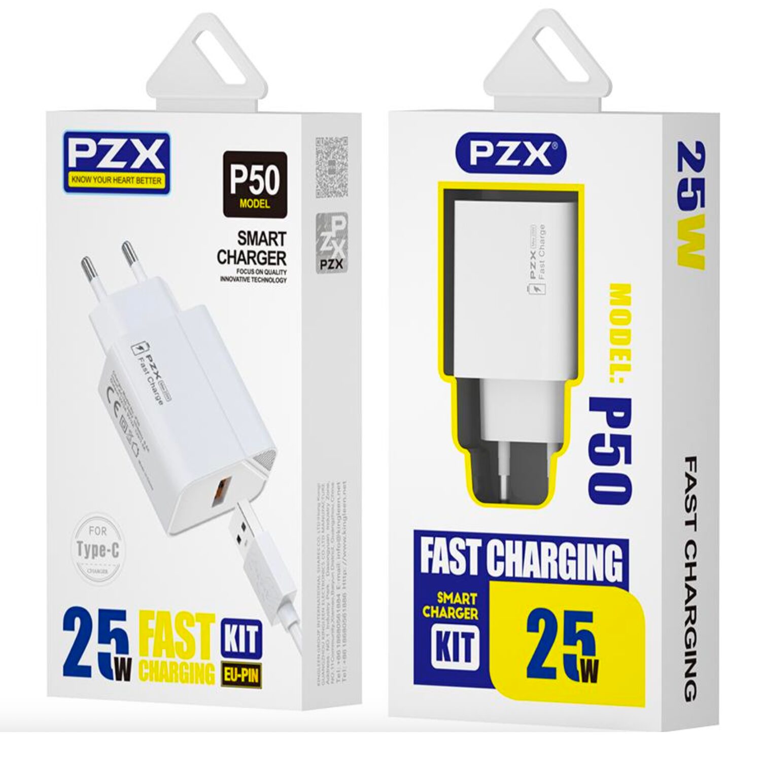 220V Зарядно USB PZX P50 QC5.0 22.5W + кабел Type C