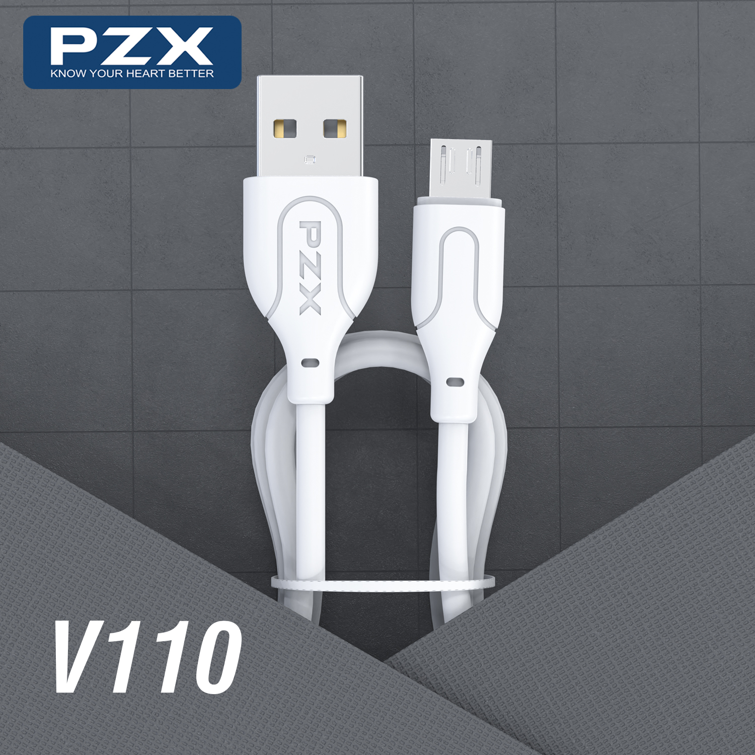 Кабел Micro USB PZX V110 2.1A 1м