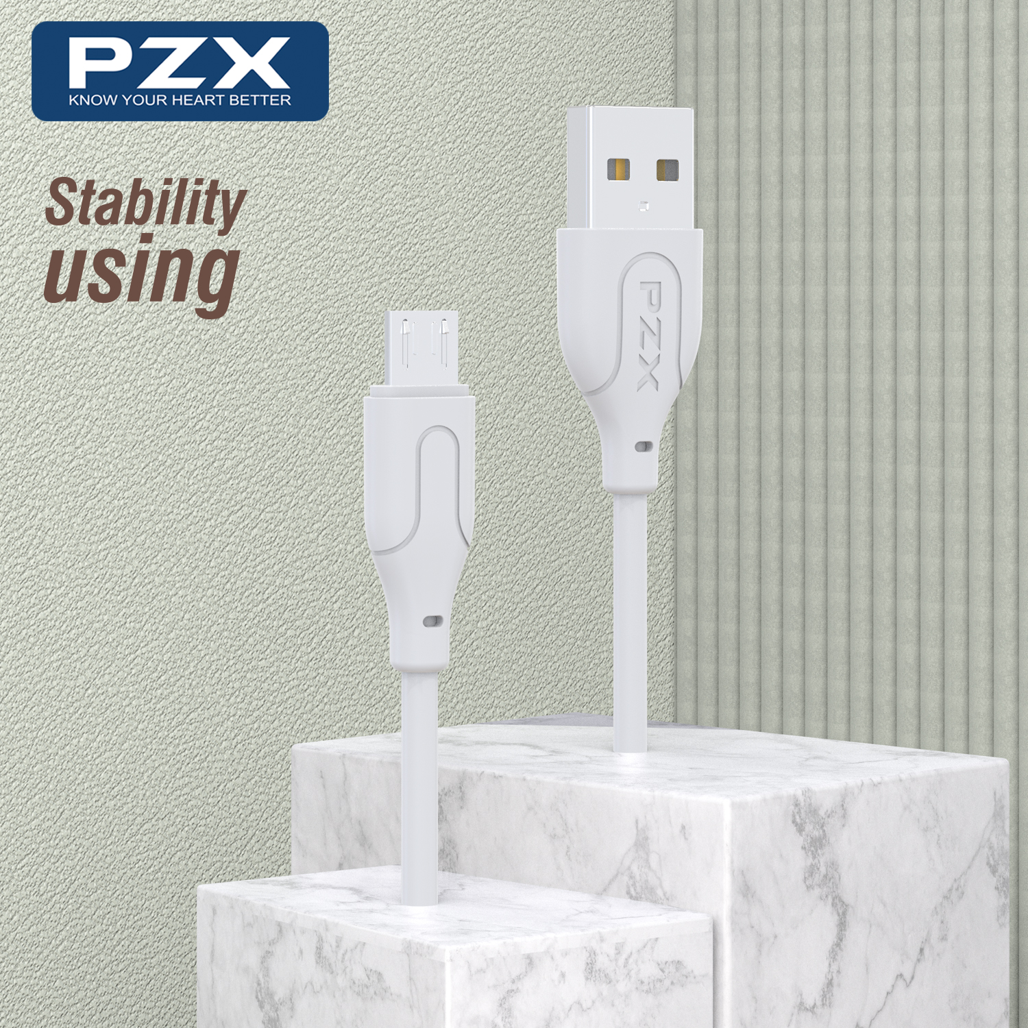 Кабел Micro USB PZX V110 2.1A 1м