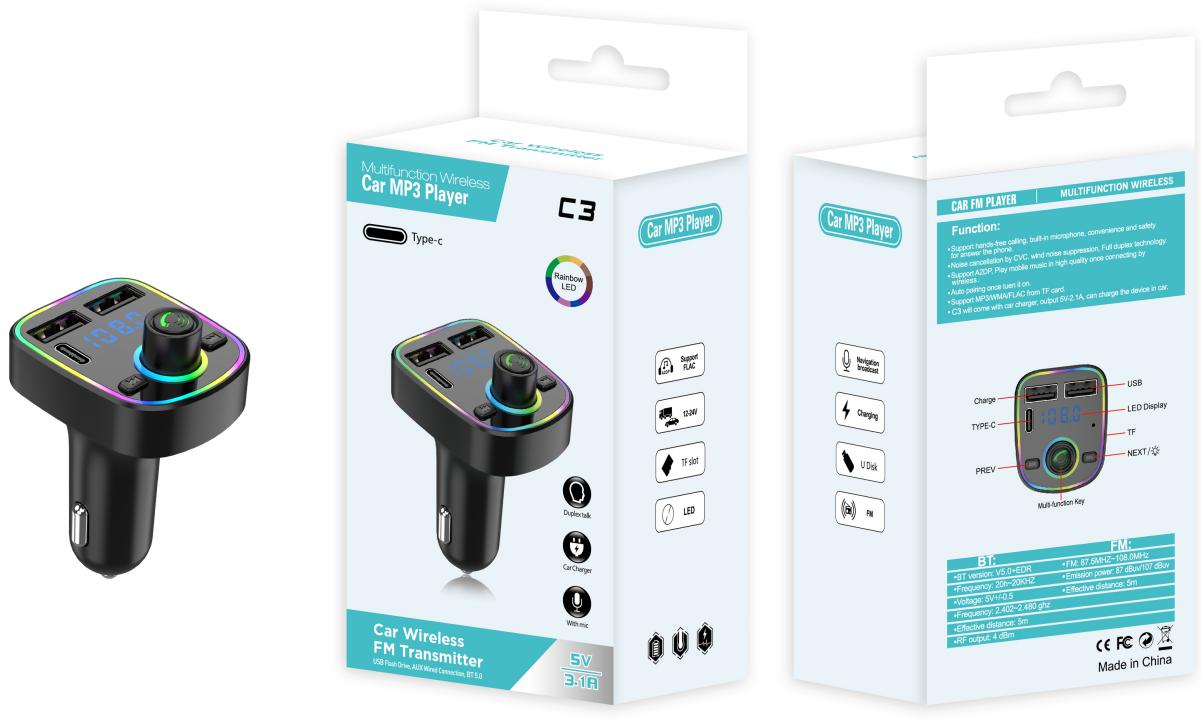 FM трансмитер Bluetooth C3(C26)