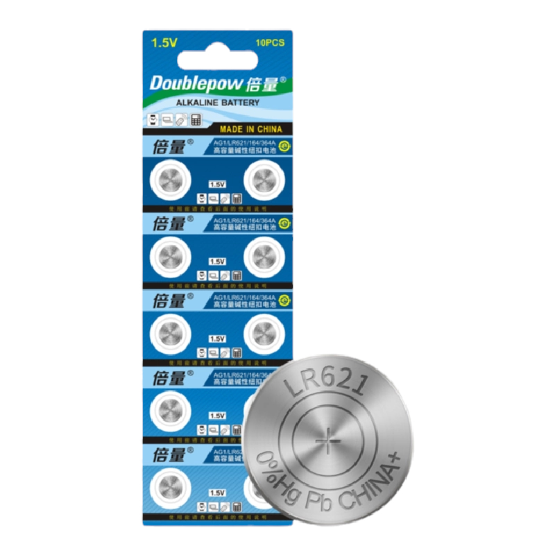 Алкална батерия часовникарска Doublepow AG1/164- блистер 10