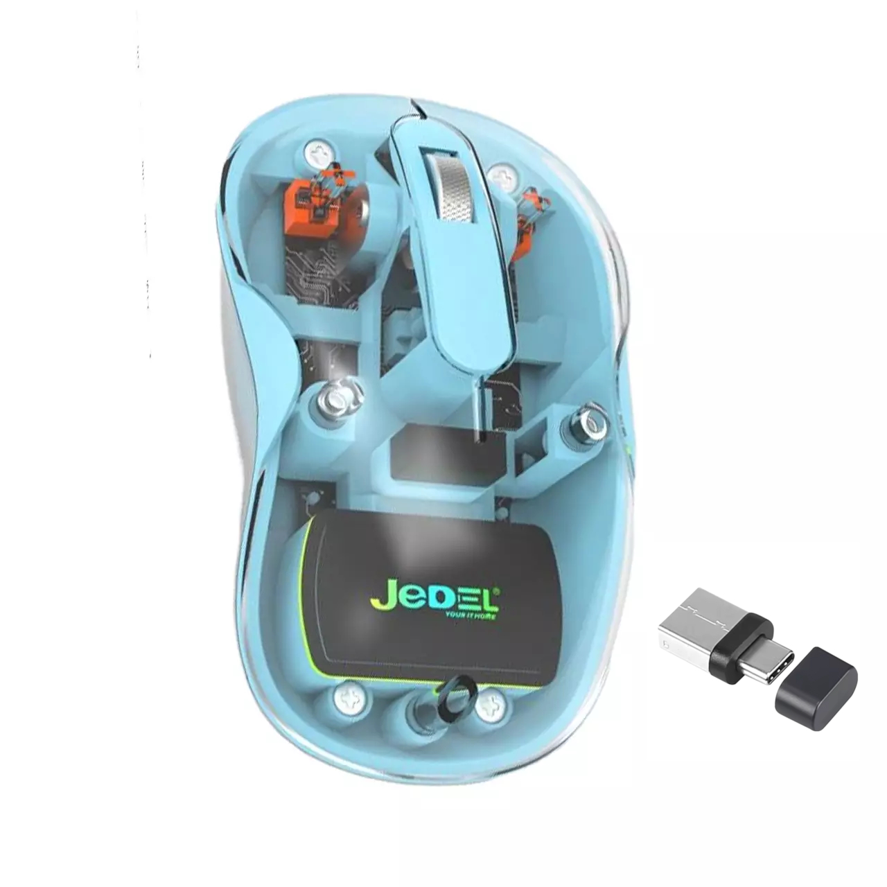 Безжична мишка Jedel Wd141 Презаржедаема. USB+type C+Bluetooth