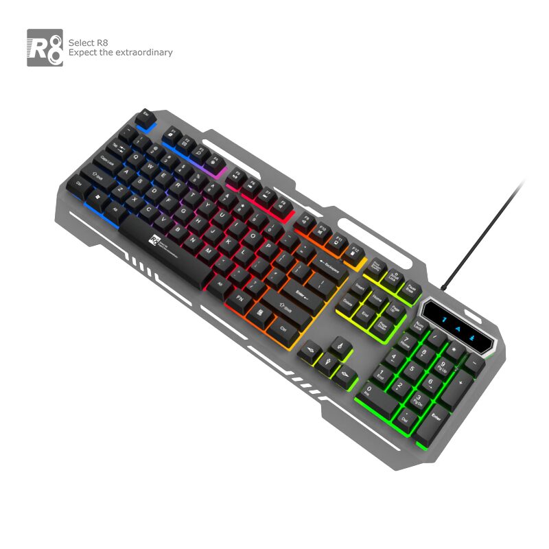 Клавиатура модел R8 1836 Метална, Светеща