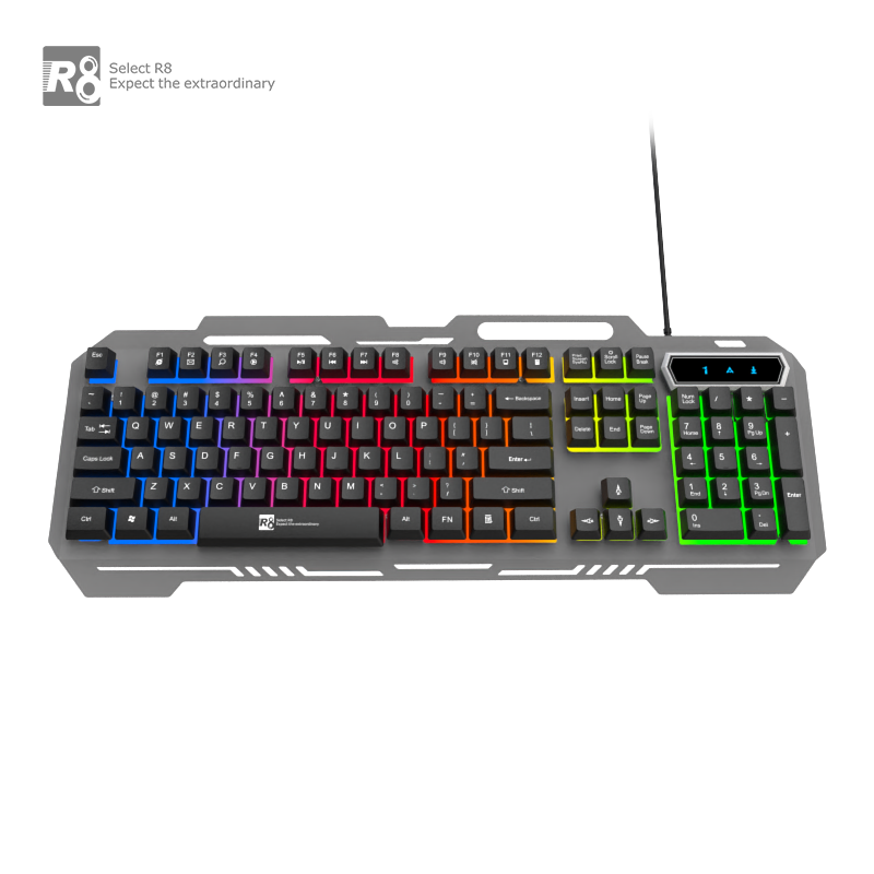 Клавиатура модел R8 1836 Метална, Светеща