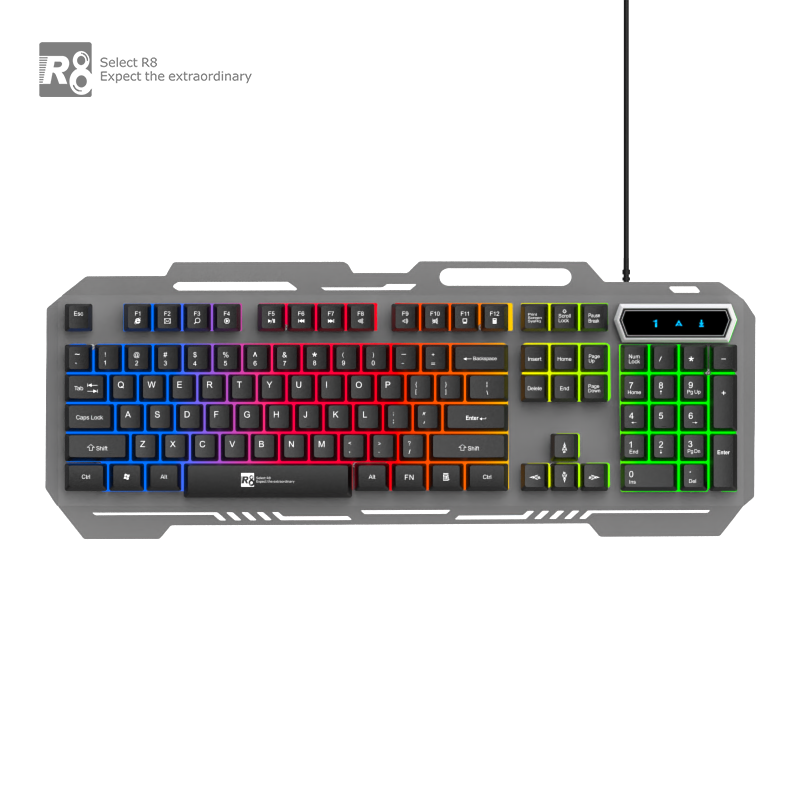 Клавиатура модел R8 1836 Метална, Светеща