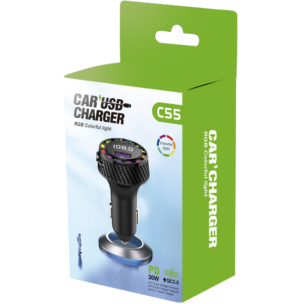 FM Трансмитер Bluetooth C55 + PD 30W