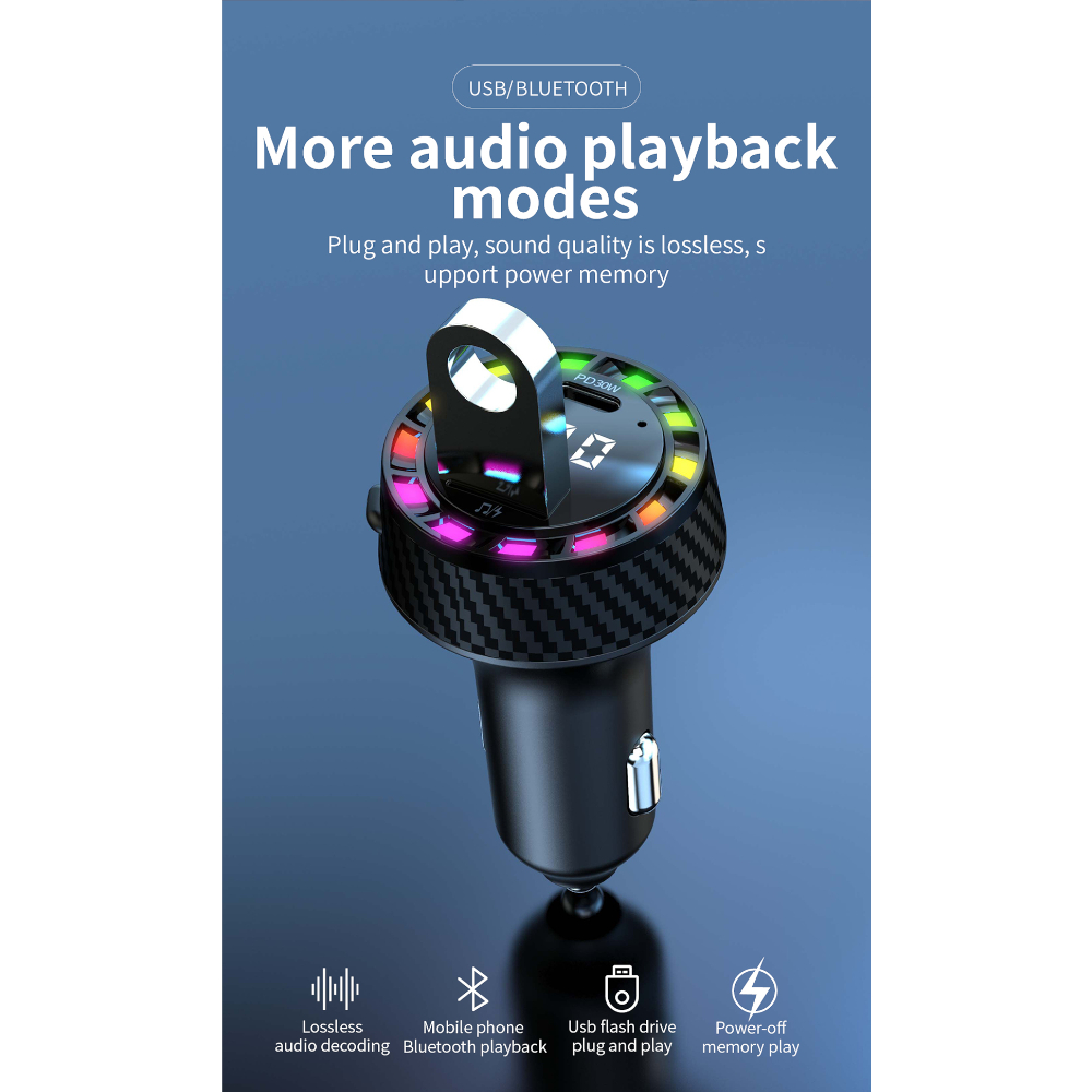 FM Трансмитер Bluetooth C55 + PD 30W