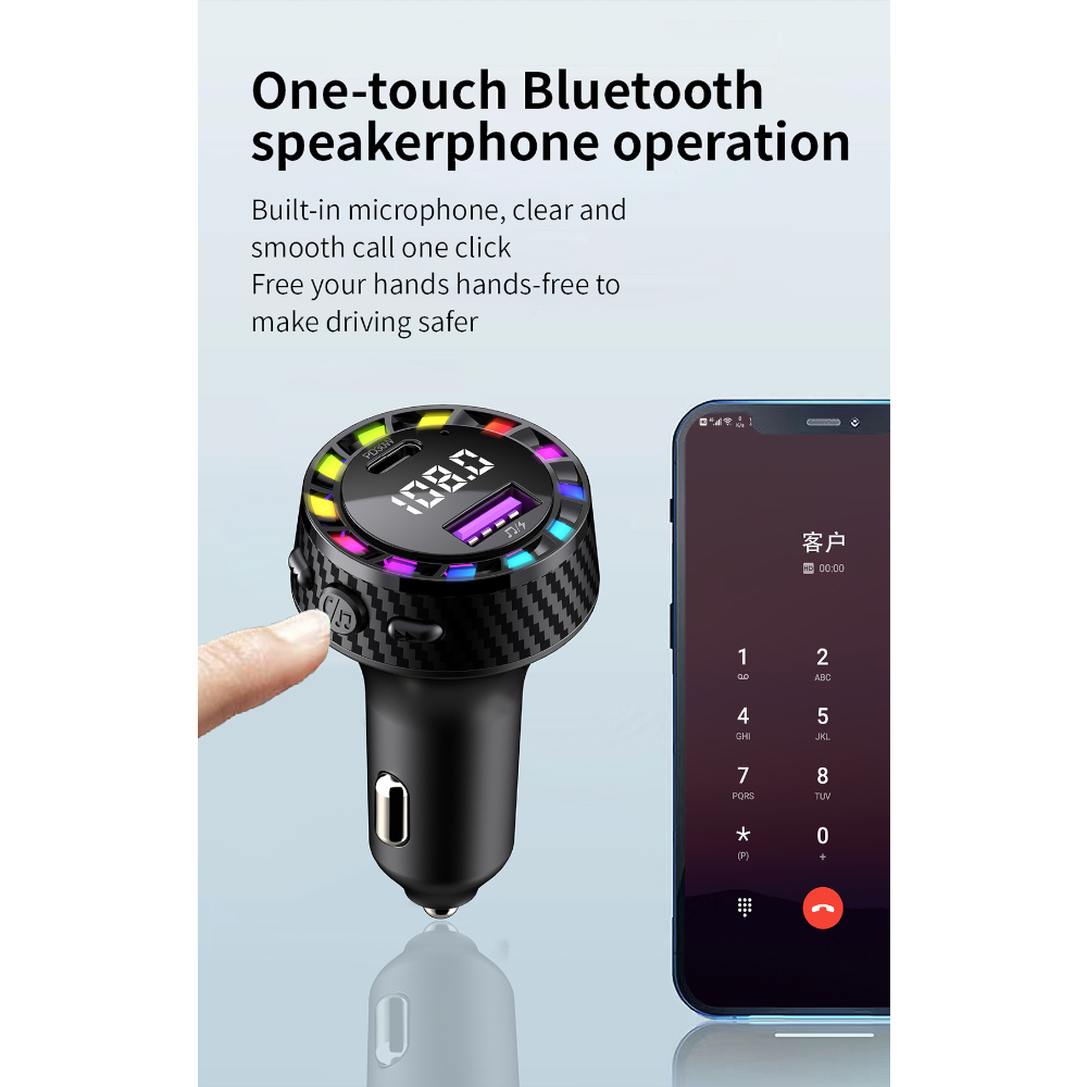 FM Трансмитер Bluetooth C55 + PD 30W