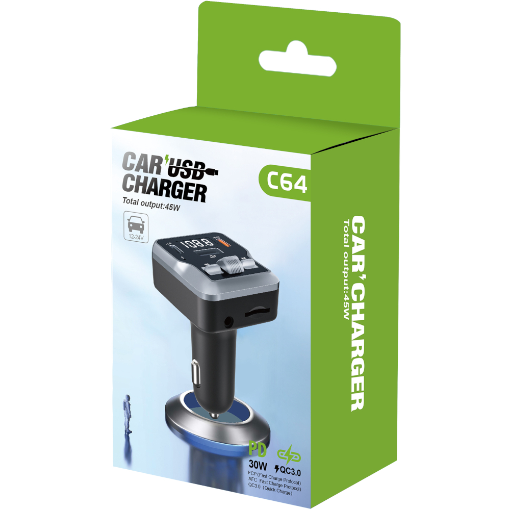 FM Трансмитер Bluetooth C64+ PD30W