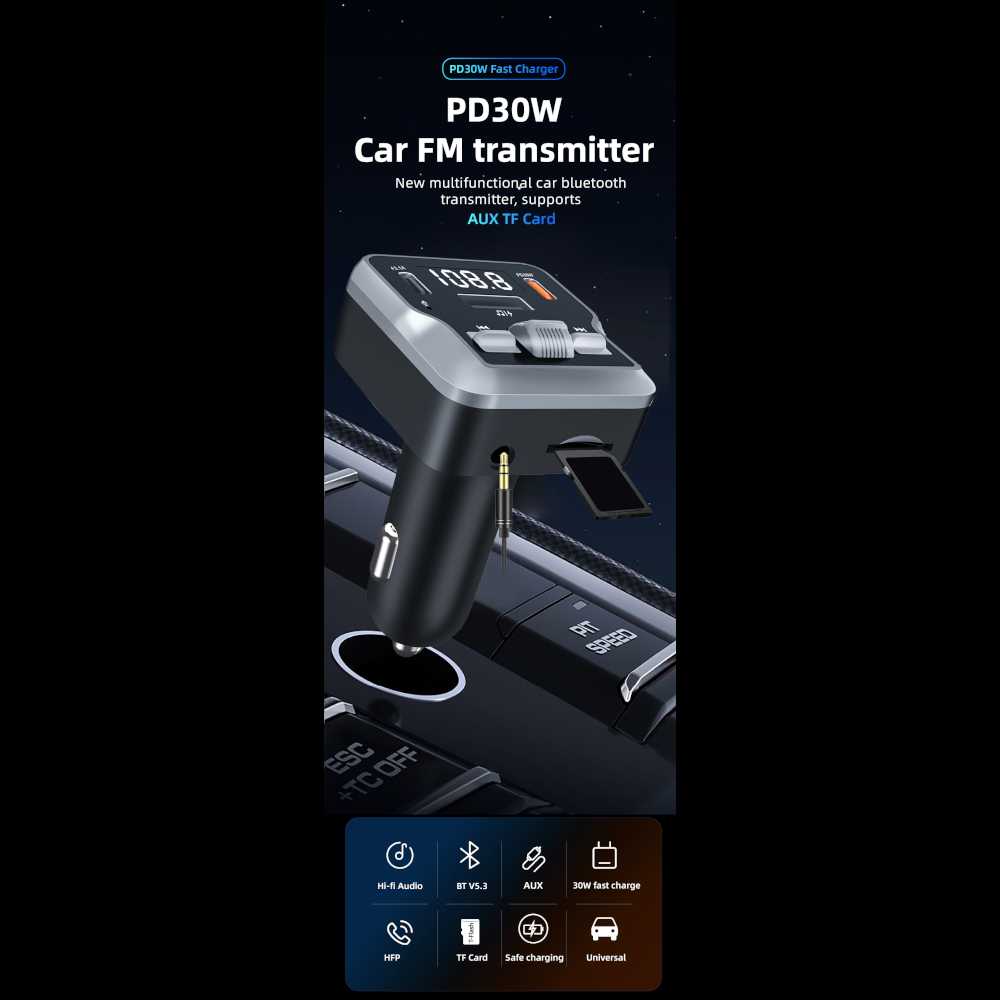 FM Трансмитер Bluetooth C64+ PD30W