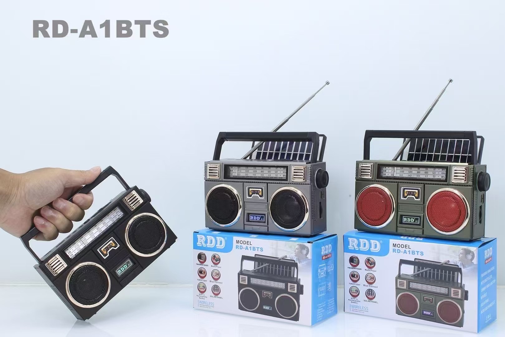Преносимо Радиo RD-A1BTS соларен панел - Vintage style