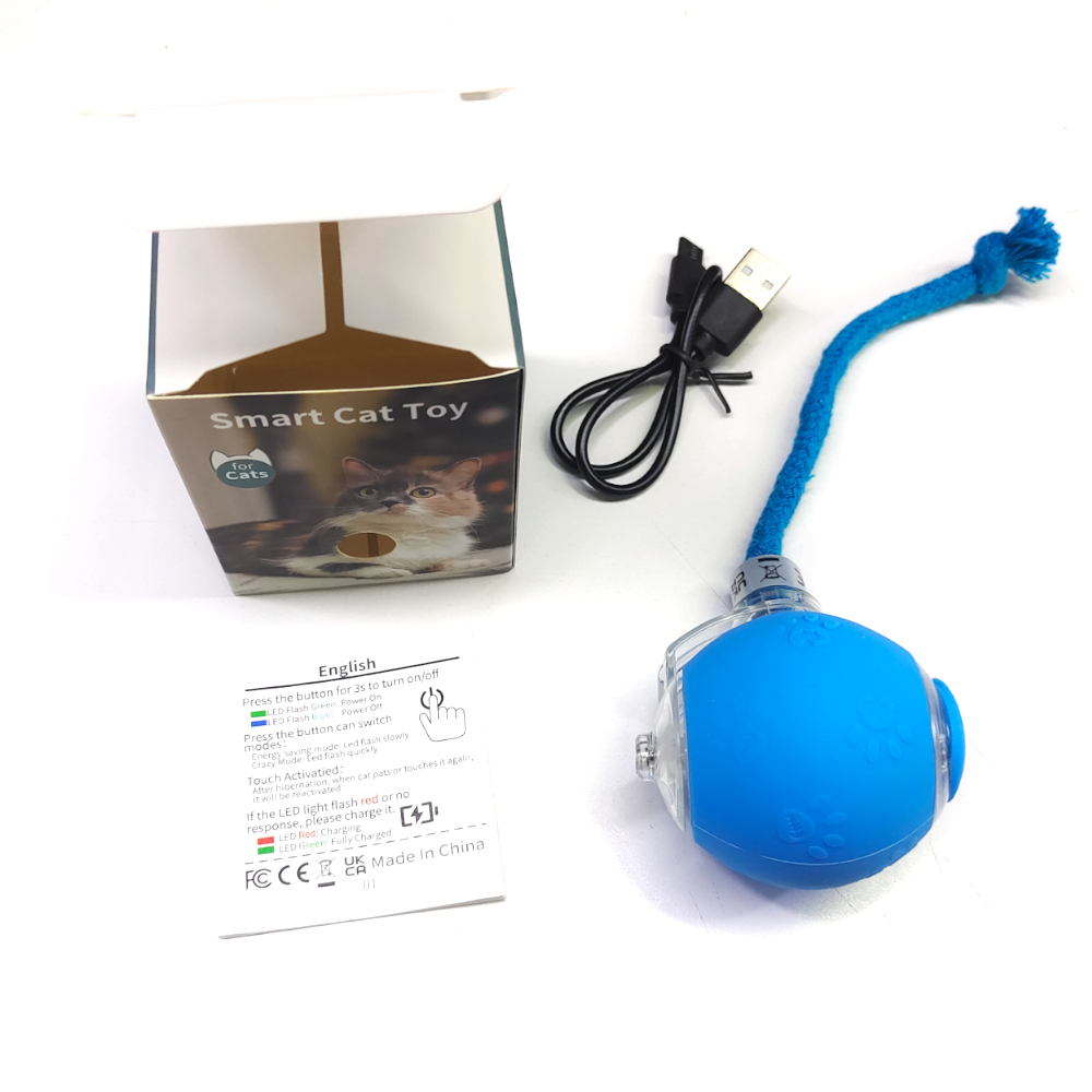 Смарт играчка за котка - топка с опашка