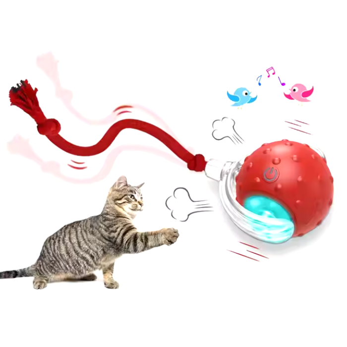 Смарт играчка за котка - топка с опашка