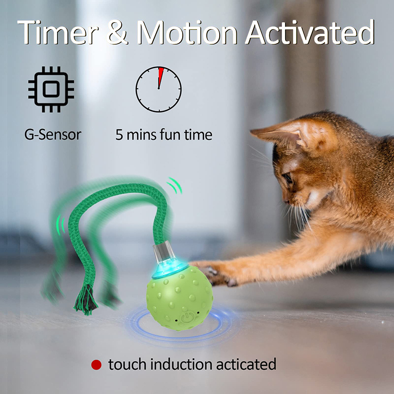 Смарт играчка за котка - топка с опашка
