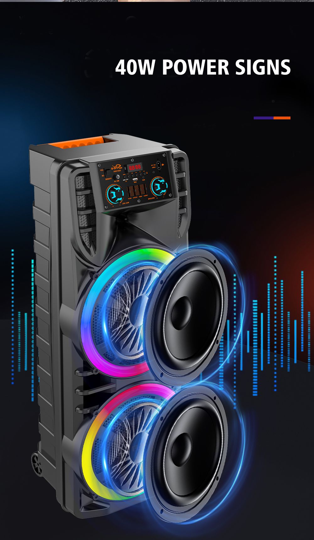 Караоке Bluetooth колона модел ZQS12203 2x12inch 40W
