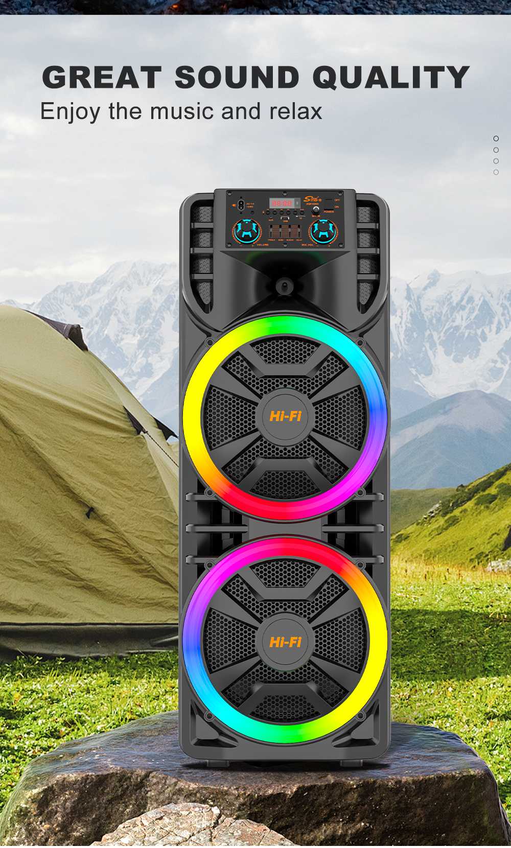 Караоке Bluetooth колона модел ZQS12203 2x12inch 40W