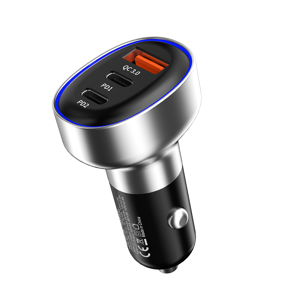 12V-24V Зарядно USB PZX C971 2 x Type-C + USB 60W