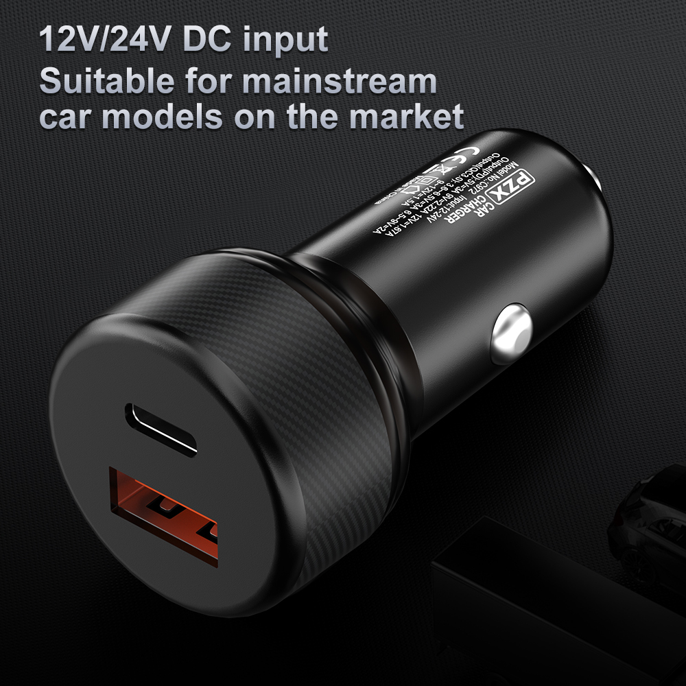 12V-24V Зарядно PZX C972 Type-C + USB 38W
