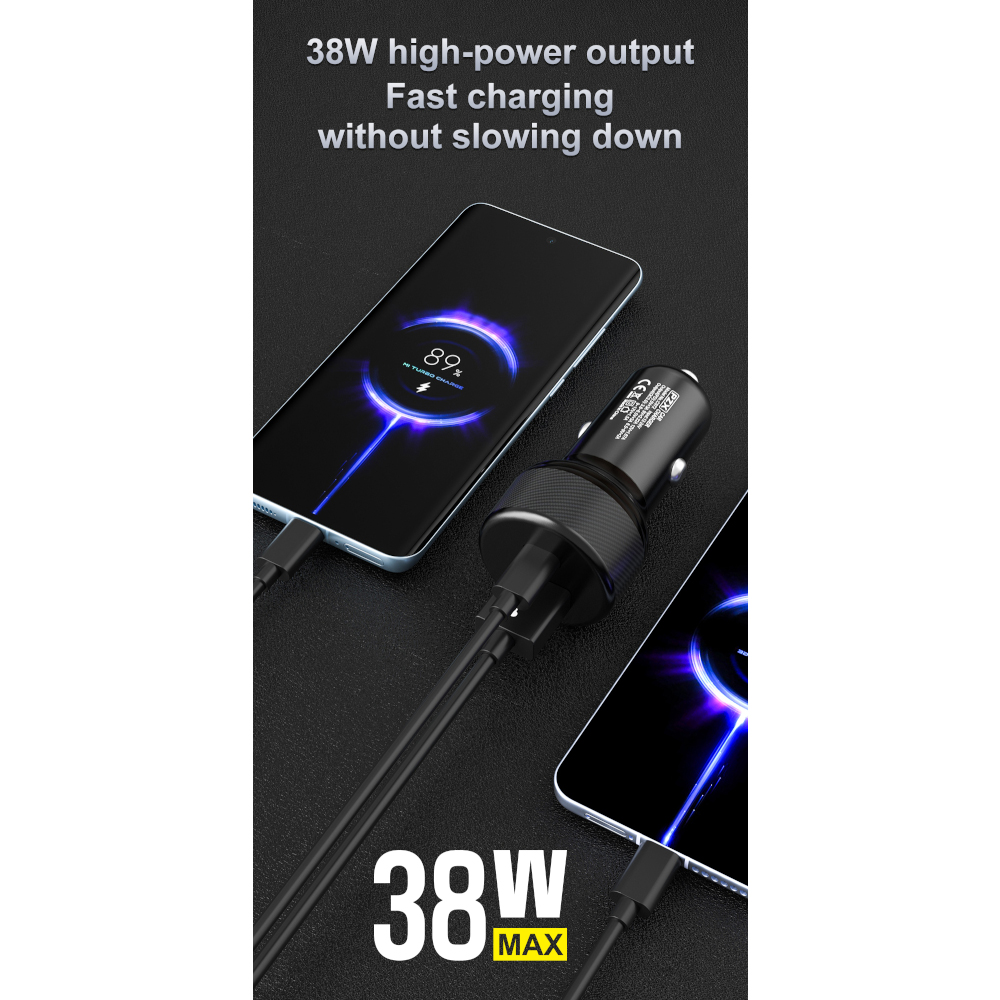 12V-24V Зарядно PZX C972 Type-C + USB 38W