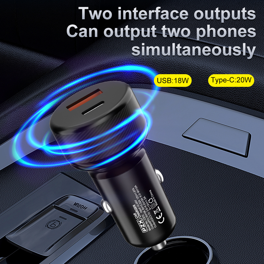 12V-24V Зарядно PZX C972 Type-C + USB 38W