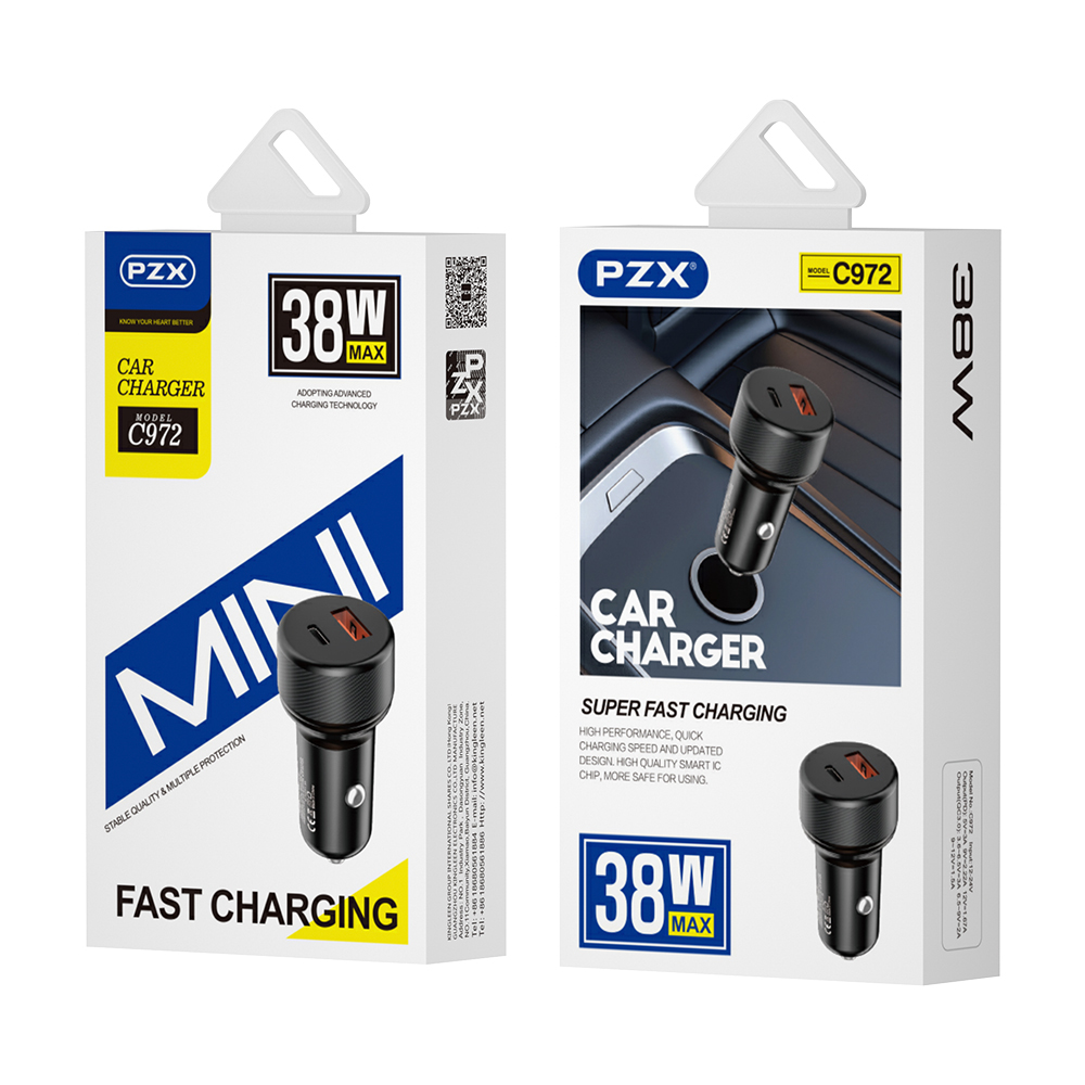 12V-24V Зарядно PZX C972 Type-C + USB 38W