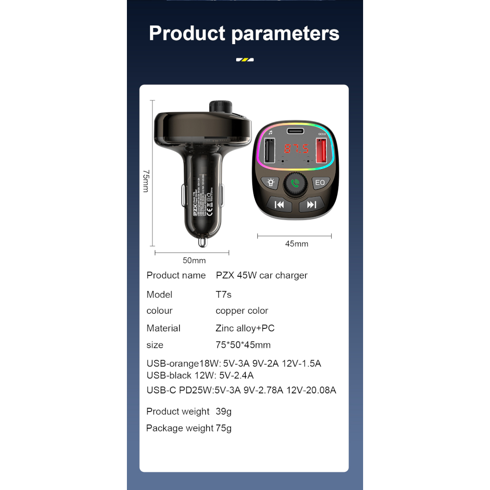FM modulator PZX T7S PD 45W