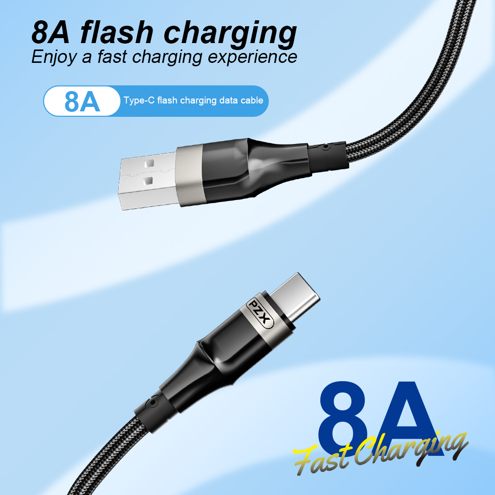 Кабел PZX USB - Type C V215S 1m 8A