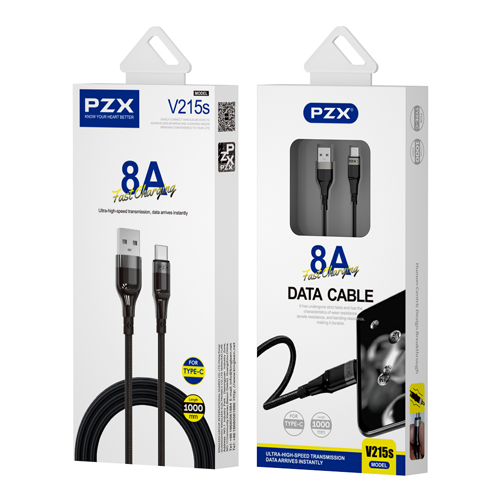 Кабел PZX USB - Type C V215S 1m 8A
