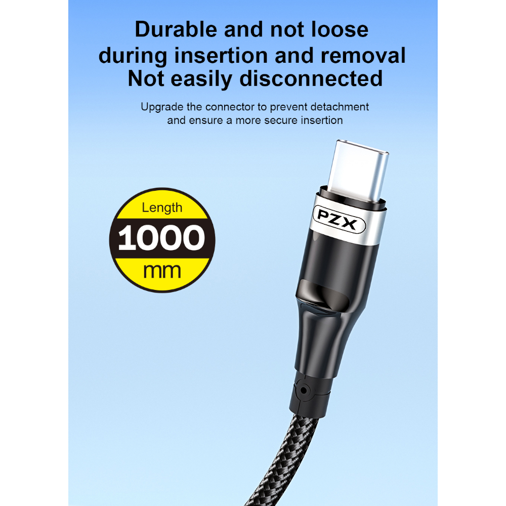 Кабел PZX Type C - Type C V216 60W 1m