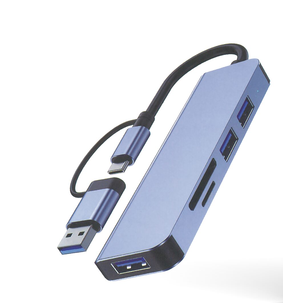 USB HUB  R8 AH-04 Type C  5 in 1 + карточетец