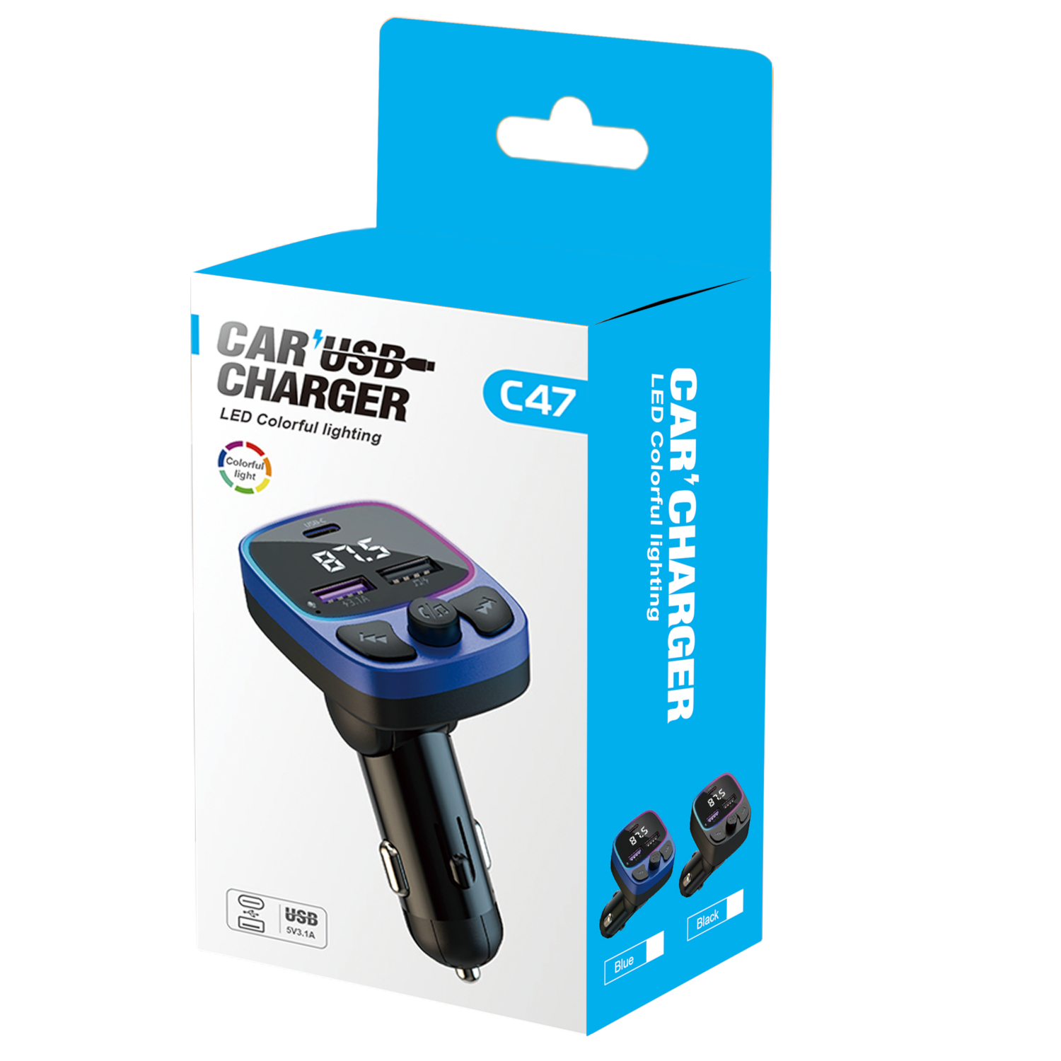 FM Трансмитер Bluetooth C47 - 3.1A