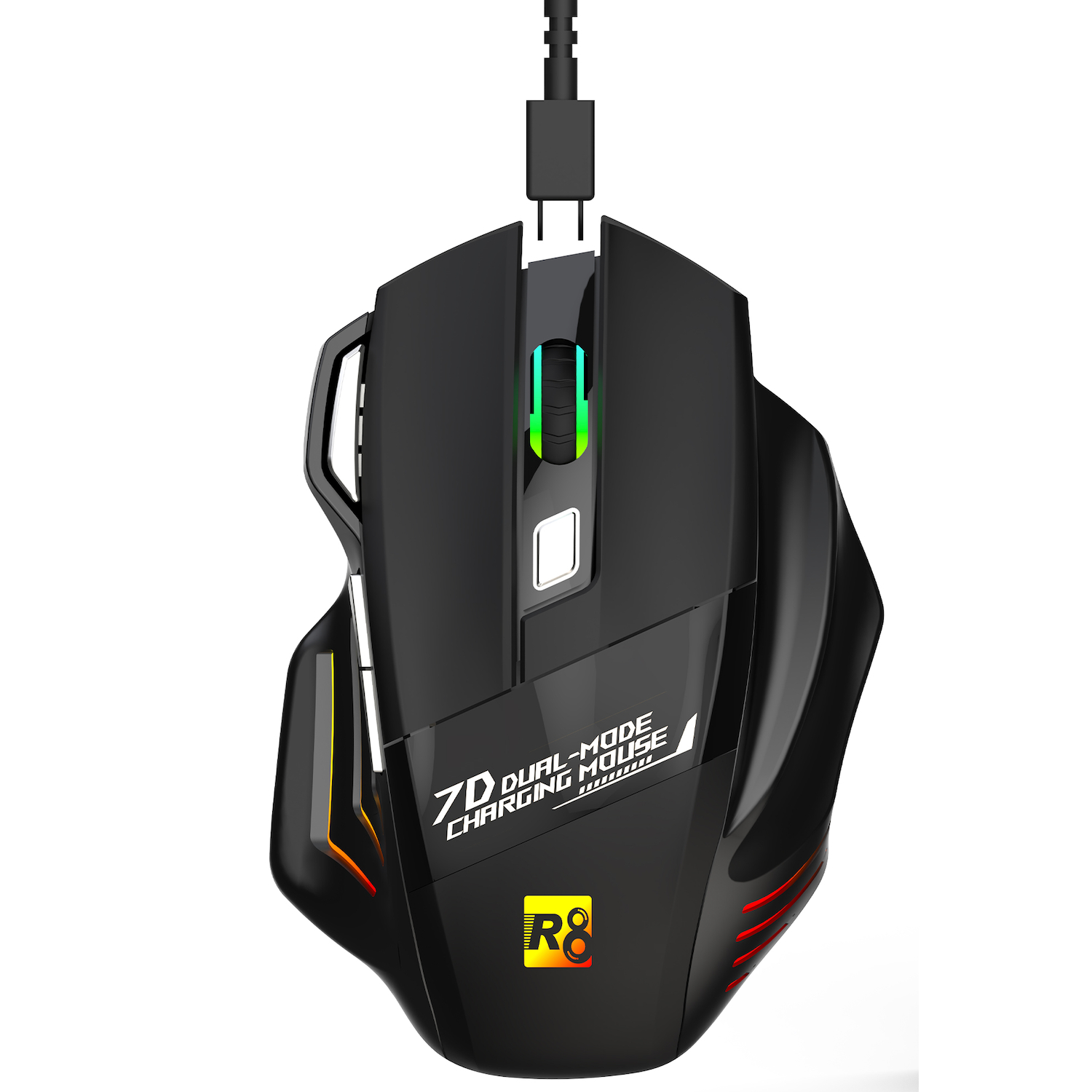 Безжична оптична мишка R8 G305 USB 7D Gaming RGB - презареждаема