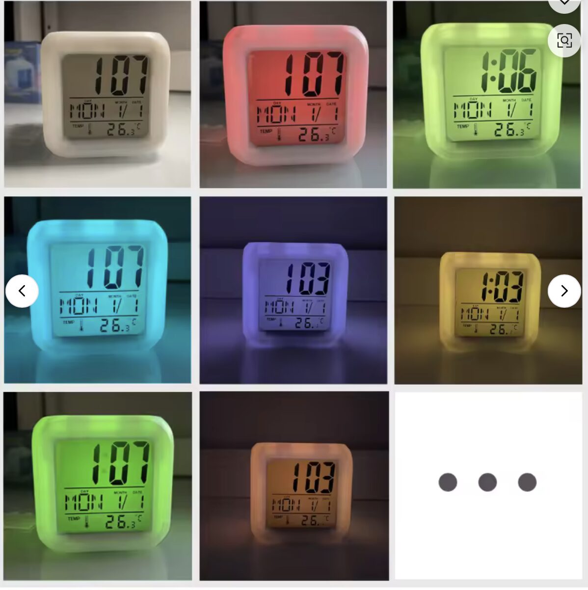 Дигитален часовник модел HW007A- 7 цвята RGB светлина