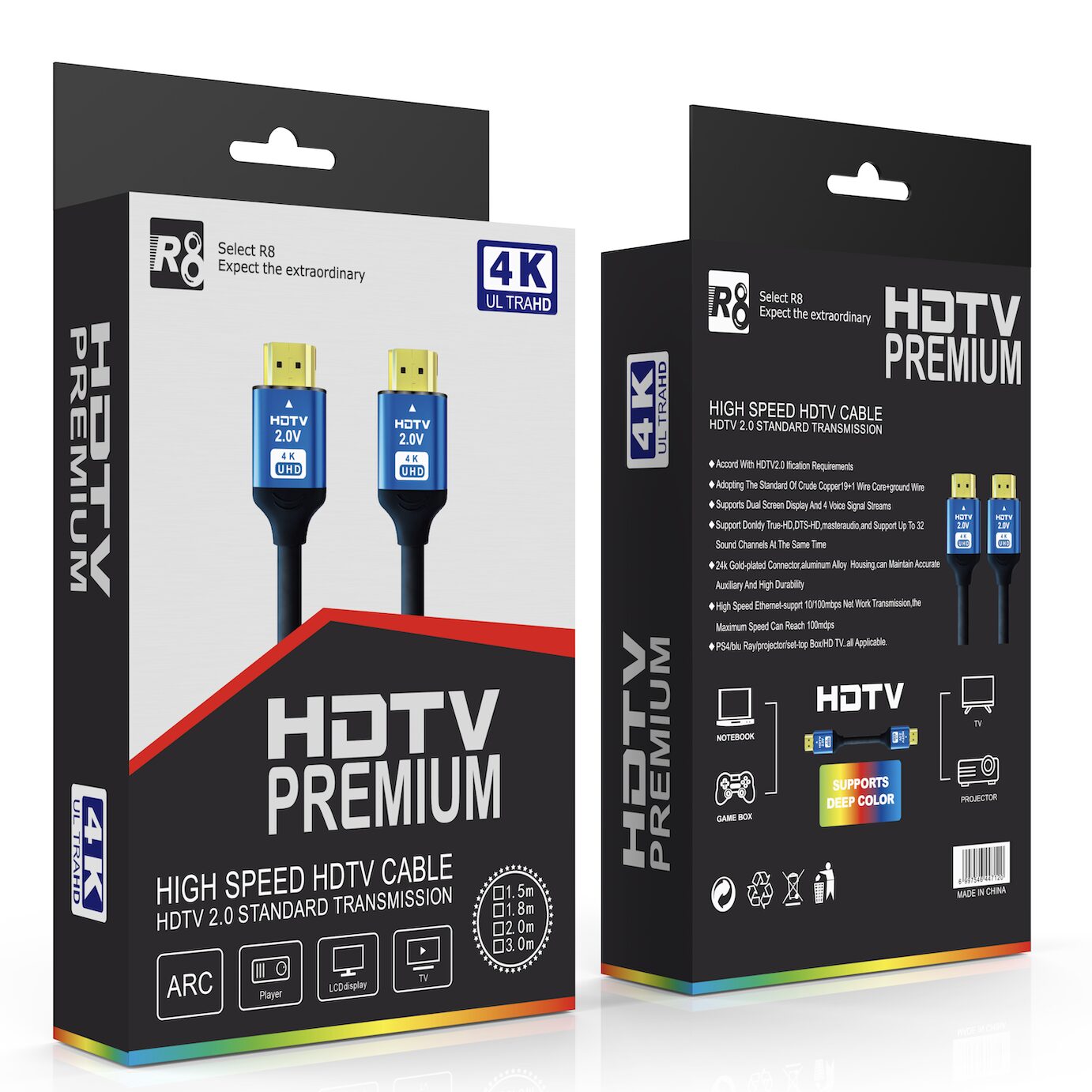 Кабел R8 ver2.0 HDMI M. към HDMI M. ver2 5m