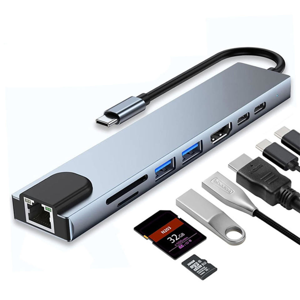 USB HUB  R8 модел AH-07 Type-C 8 in 1