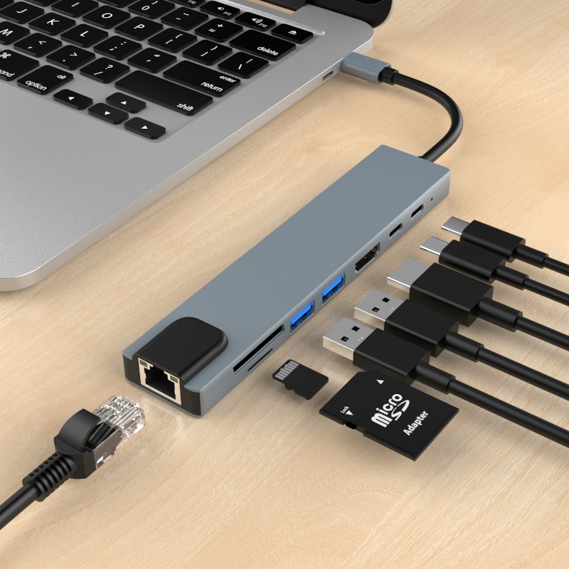 USB HUB R8 модел AH-07 Type-C 8 in 1