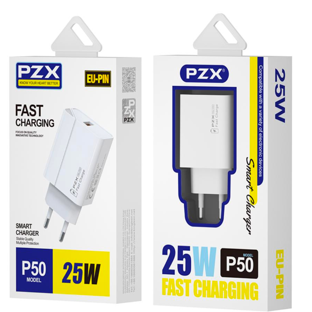 220V Зарядно USB PZX P50 QC5.0 22.5W 5V-12V