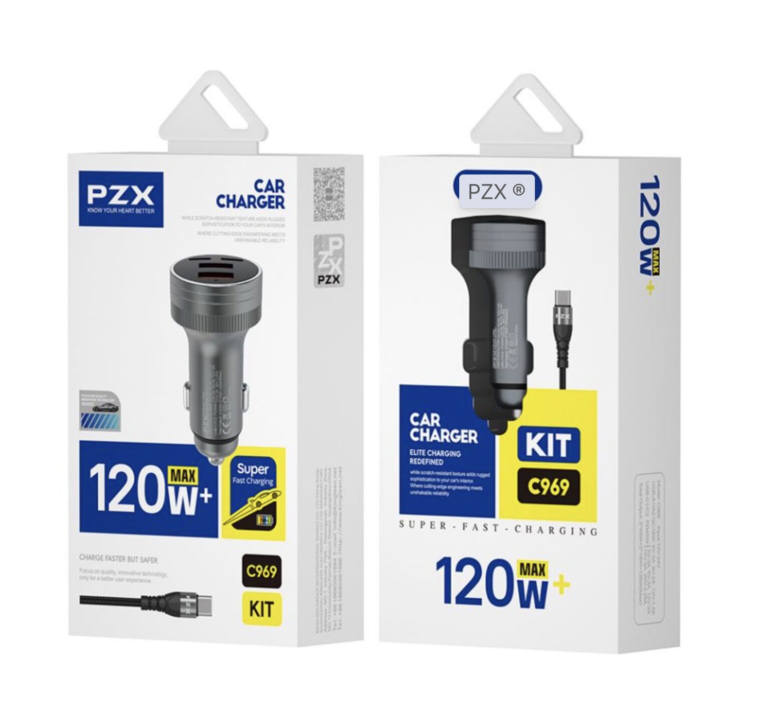 12V-24V Зарядно USB C969 PD 4 порта/ 120W + кабел