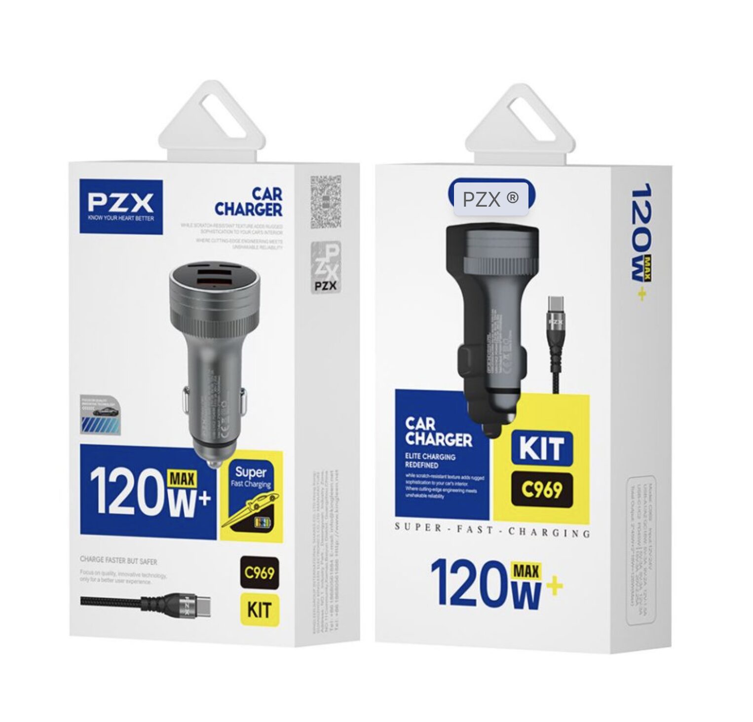 12V-24V Зарядно USB C969 PD 4 порта/ 120W + кабел