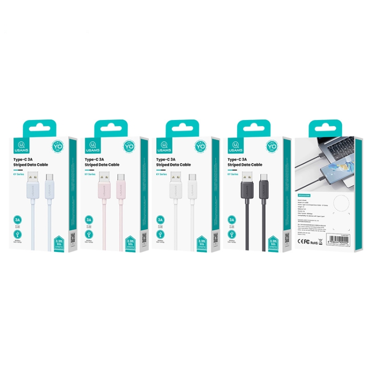 Кабел Usams Type C - USB 3m 3A US-SJ698 -син