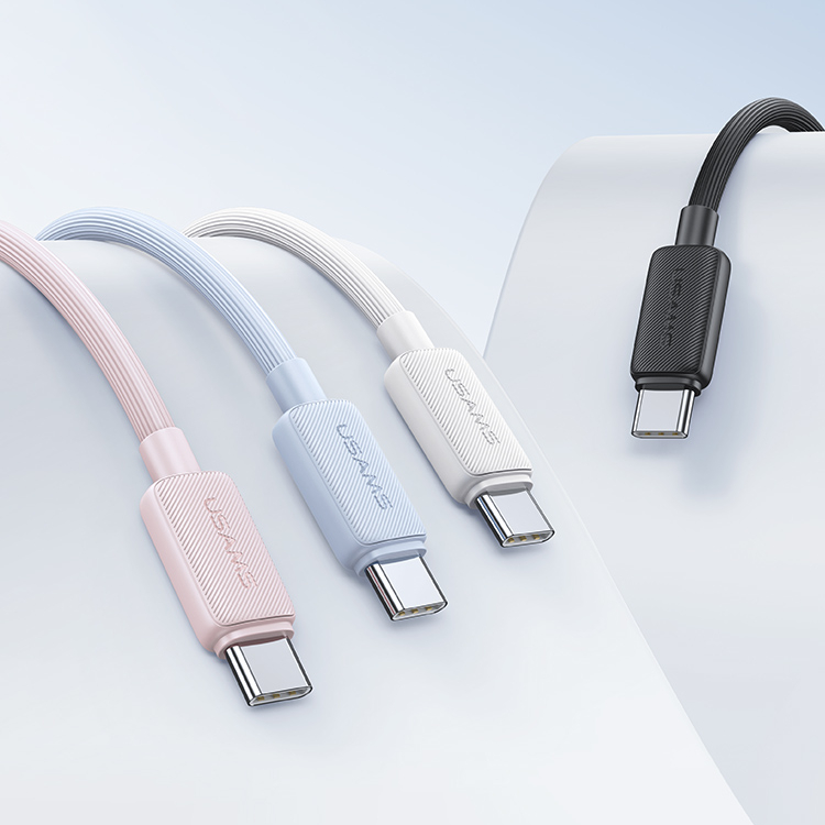 Кабел Usams Type C - Type C 3m US-SJ701 60W- бял