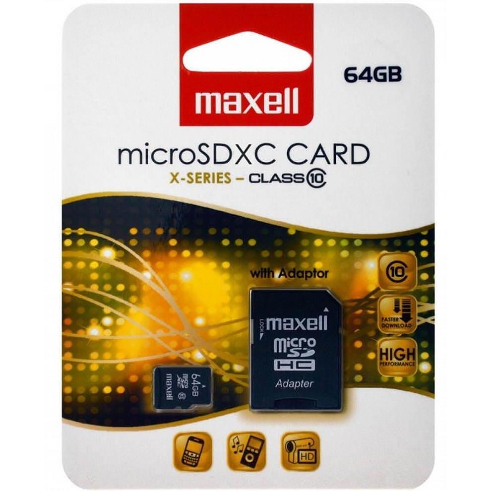 Карта памет Maxell 64GB Micro SD +адаптер