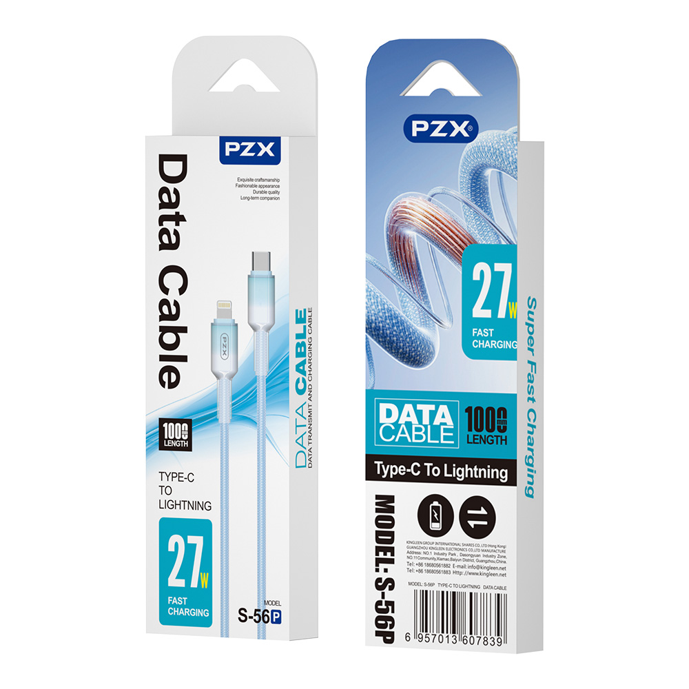 Кабел PZX Type C - Lightning S-56P 27W 1м